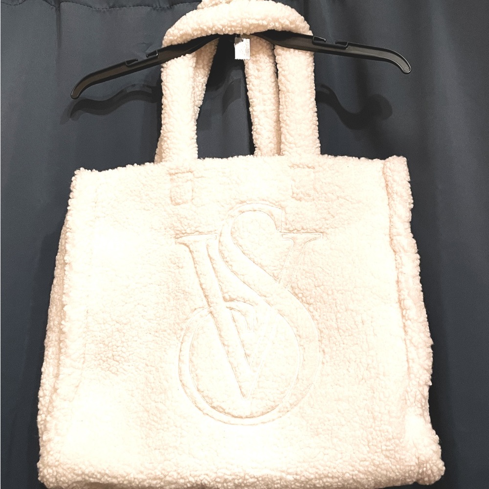 Fuzzy White Victorias Secret Tote Bag